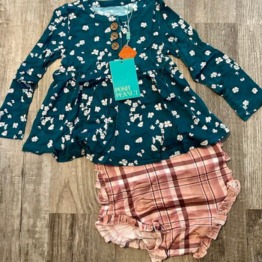 Posh Peanut Peplum & bottom set 18/24